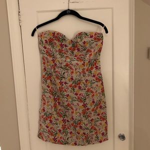 Floral Strapless Mini Dress